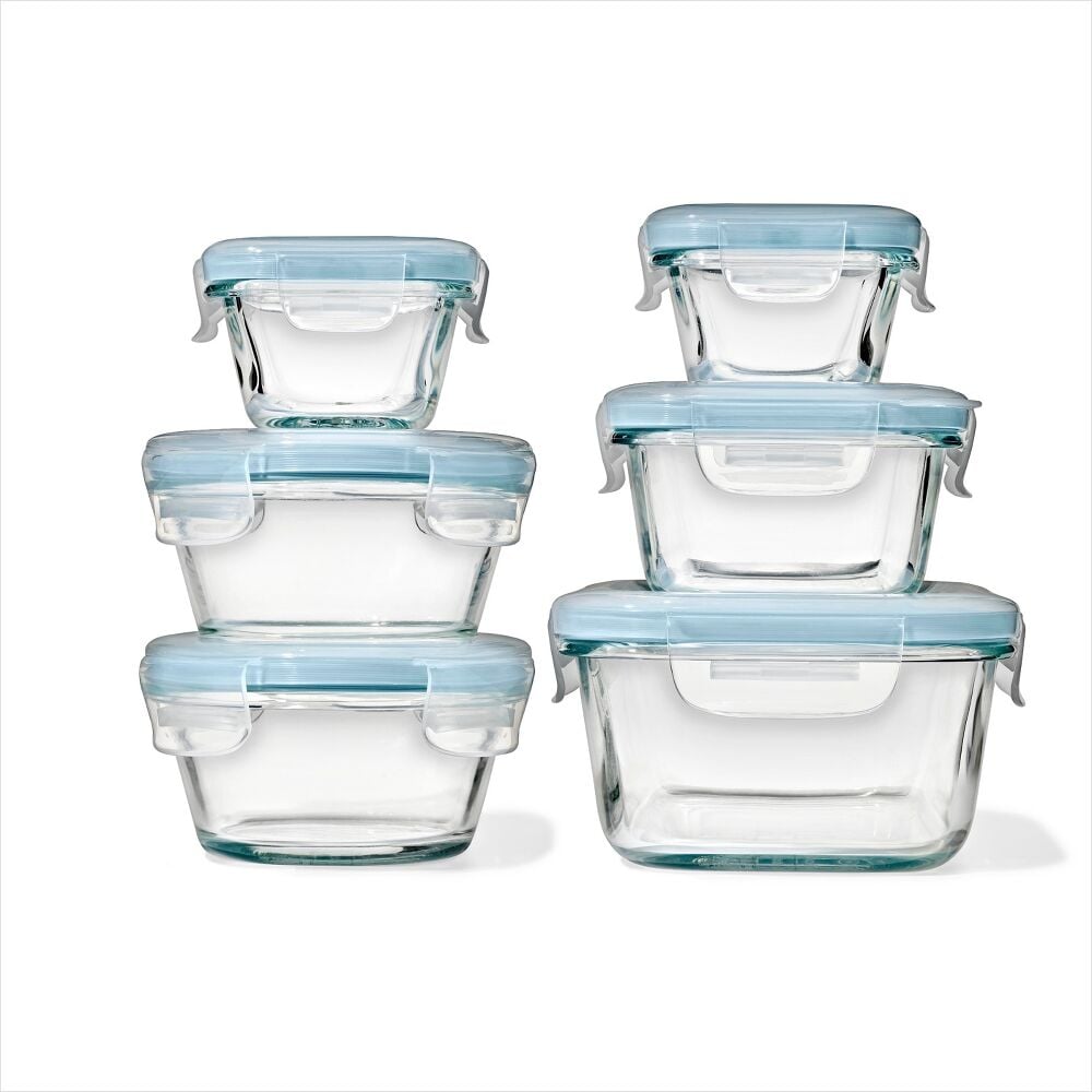 12-Piece Smart Seal Glass Container Set - Arctic Blue Q8