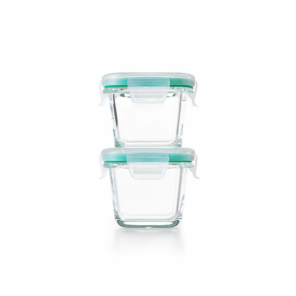 4 Piece Smart Seal Glass Mini Square Container Set Y2