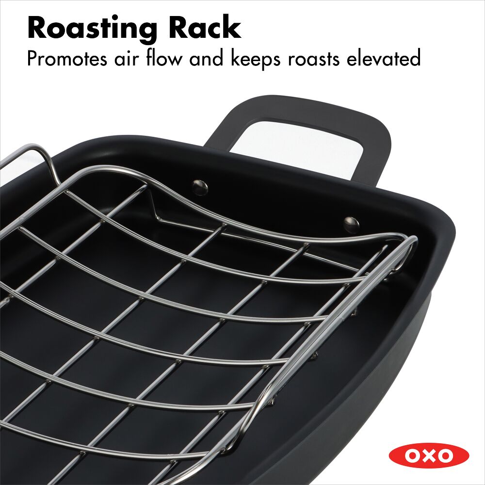 Carbon Steel Obsidian Series Roaster with Rack F0