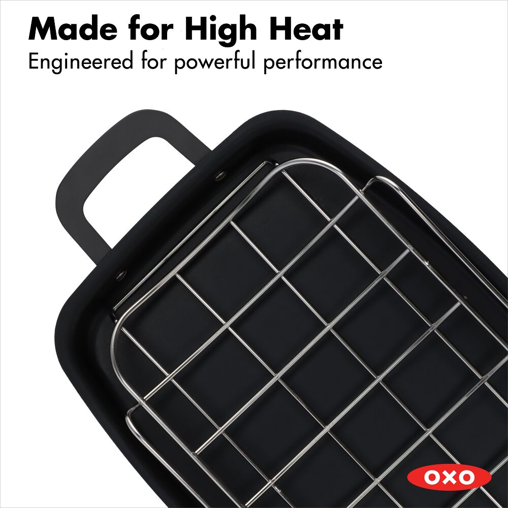 Carbon Steel Obsidian Series Roaster with Rack F0