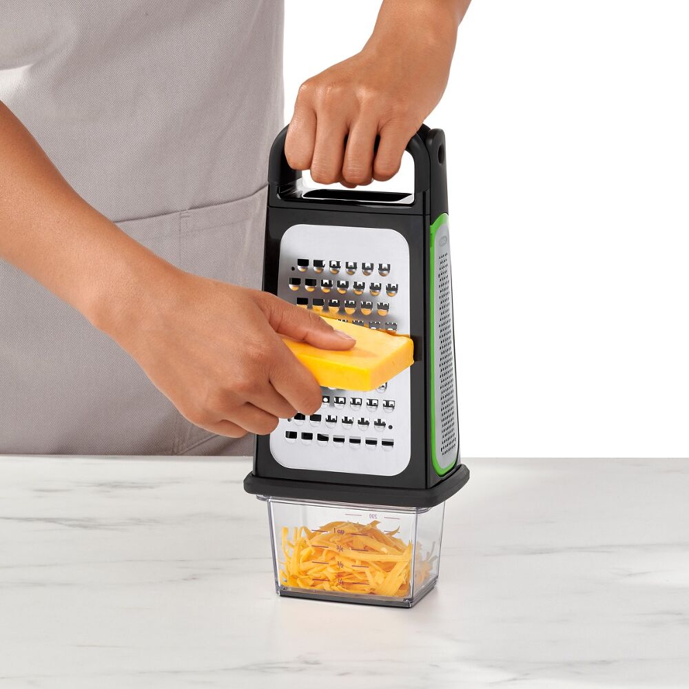 Etched Box Grater With Removable Zester J0