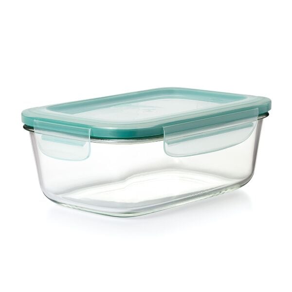 Smart Seal 8 Cup Glass Rectangle Container - Teal A6