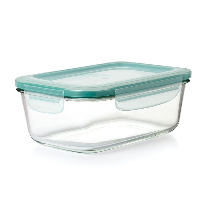 Smart Seal 8 Cup Glass Rectangle Container - Teal A6
