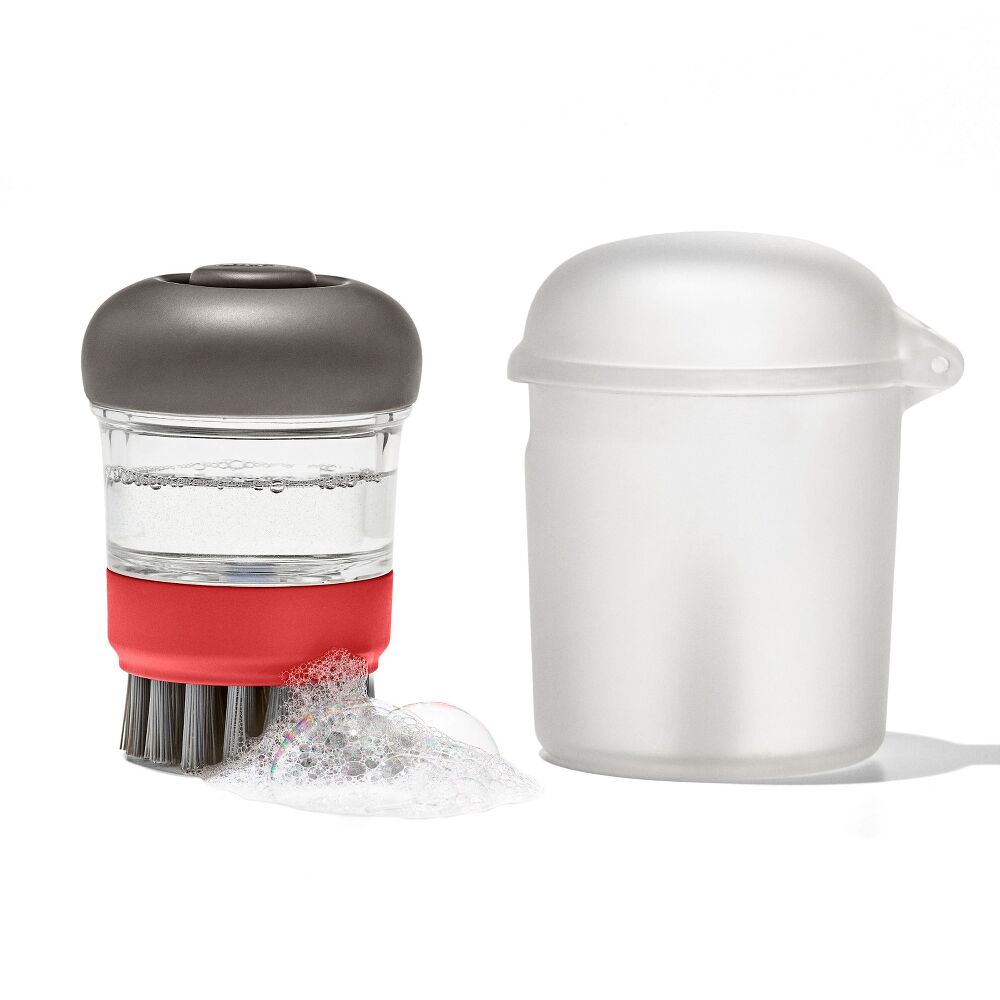 Outdoor Soap Dispensing Dish Brush with Storage Case C3