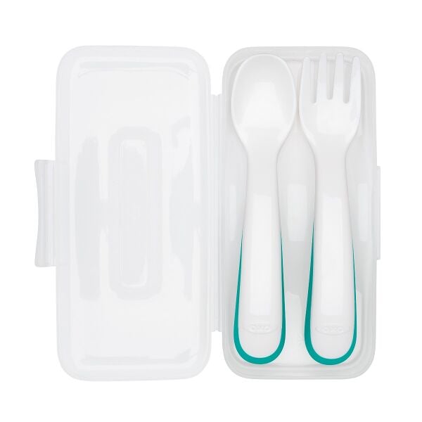 On-the-Go Plastic Fork and Spoon Set with Travel Case G7
