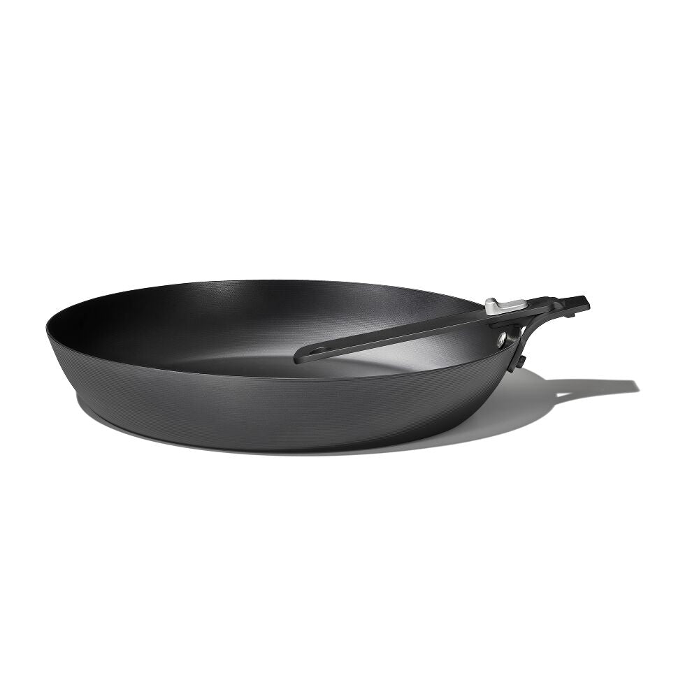 Outdoor 12-inch Carbon Steel Pan with Removable Handle E7