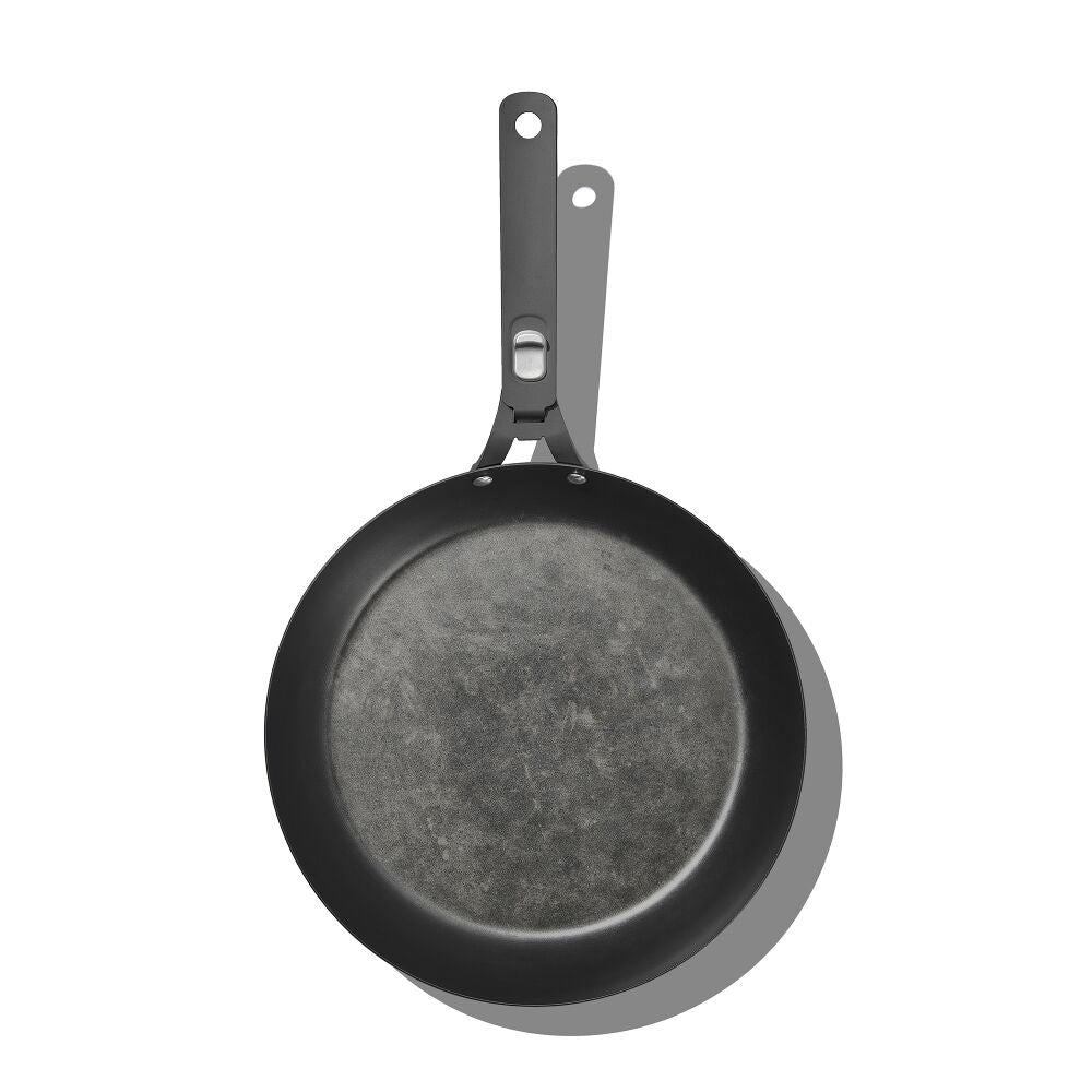 Outdoor 12-inch Carbon Steel Pan with Removable Handle E7