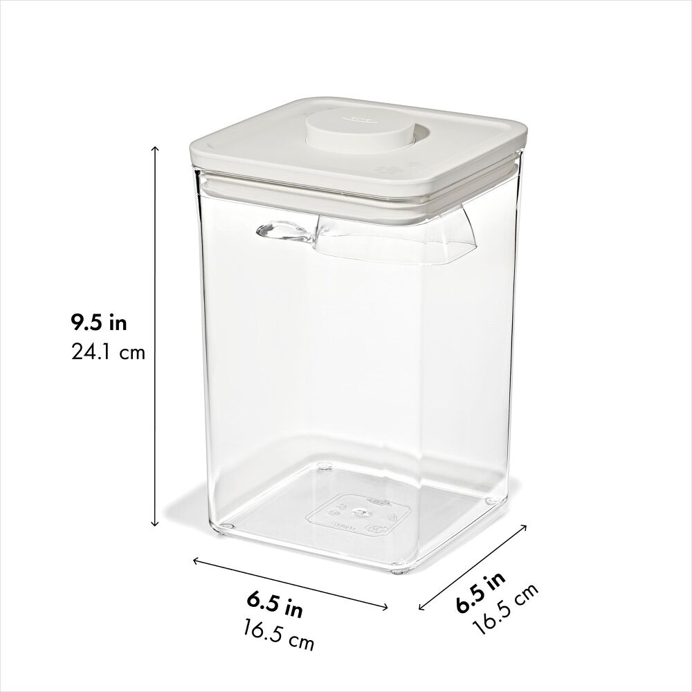 OXO Pet POP Container with Scoop — Big Square Medium — 4.4 Qt/4.2 L R3