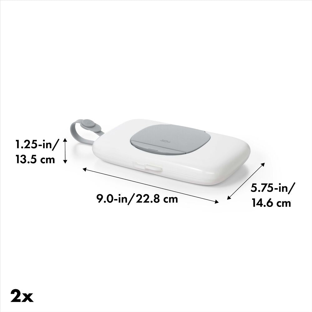OXO TOT 2-Pack On-the-Go Wipes Dispenser, Gray K8