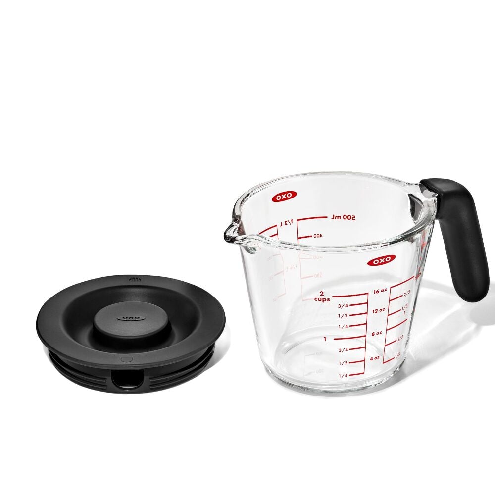 2 Cup Glass Measuring Cup with Lid I8