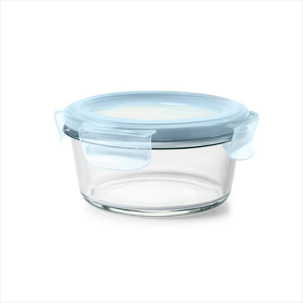 Smart Seal 2-Cup Glass Round Container - Arctic Blue A7