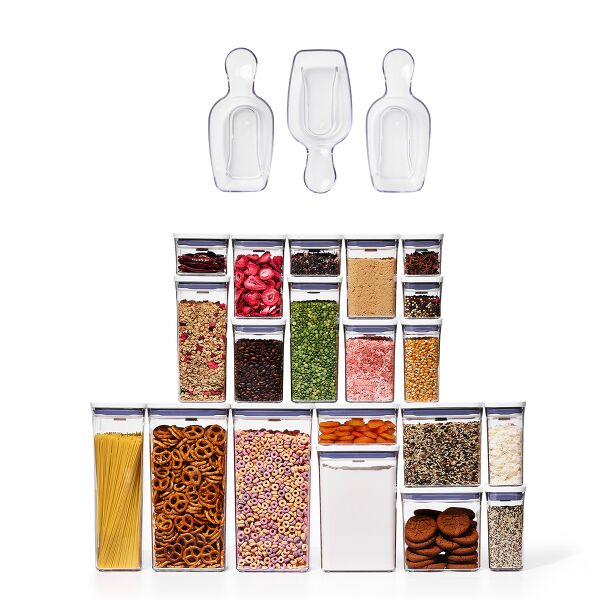 POP 3-Piece Scoop Set & 20-Piece POP Container Set Bundle T6