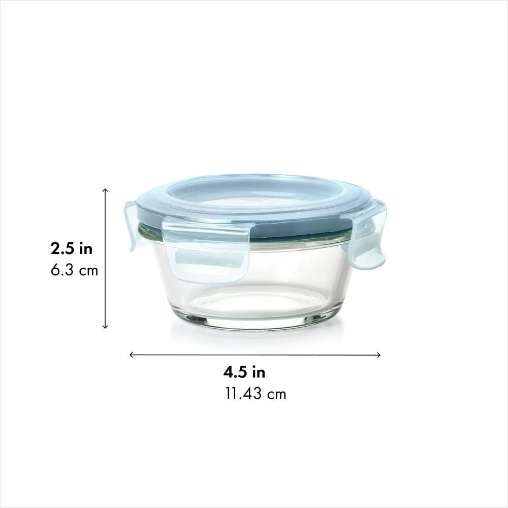 Smart Seal 1-Cup Glass Round Container - Arctic Blue C3