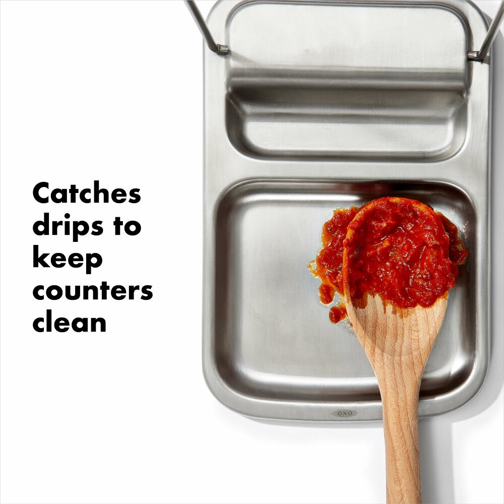Stainless Steel Spoon Rest with Lid Holder H8