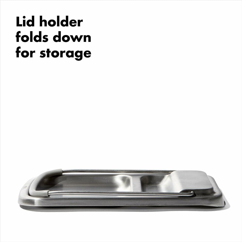 Stainless Steel Spoon Rest with Lid Holder H8
