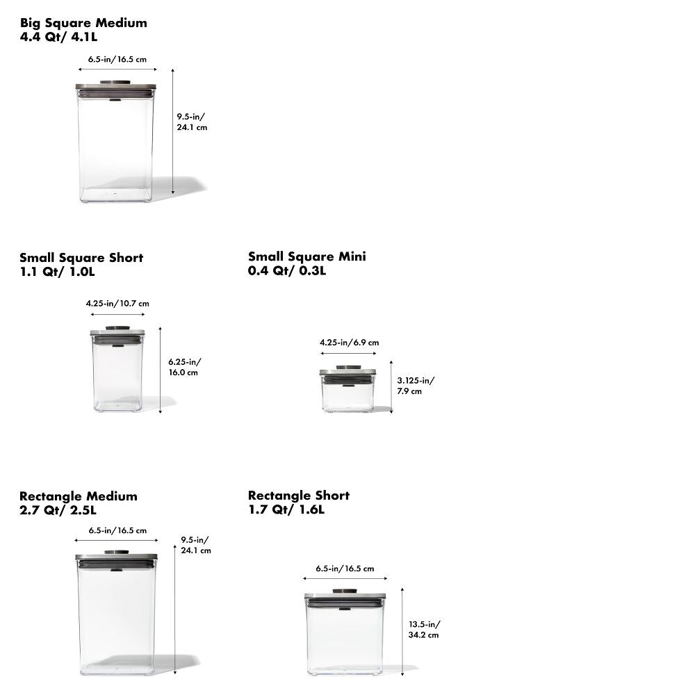 Steel 6-Piece POP Container Set X7