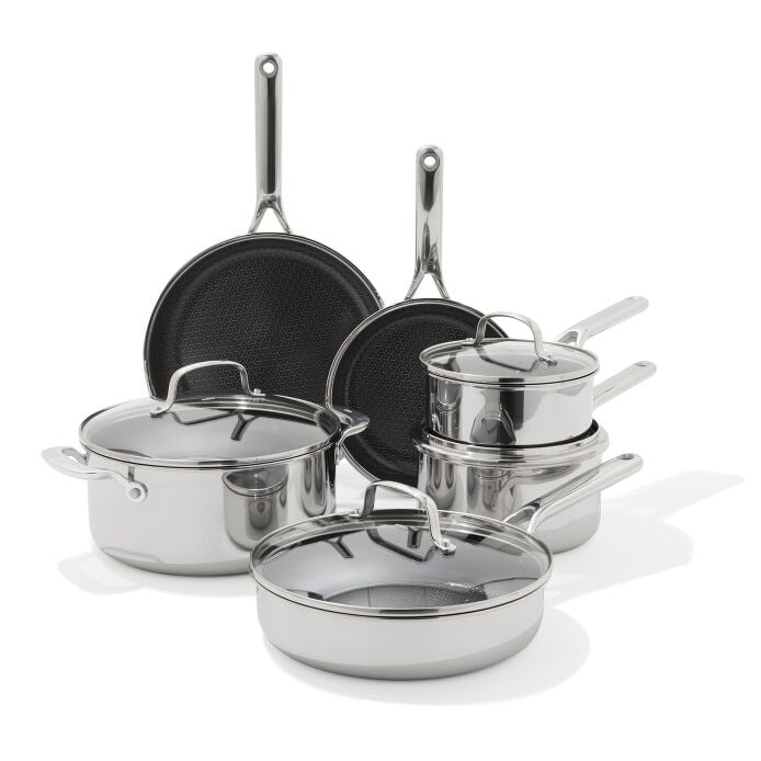 Trident Hybrid Non-Stick Stainless Steel 10-Piece Set T5