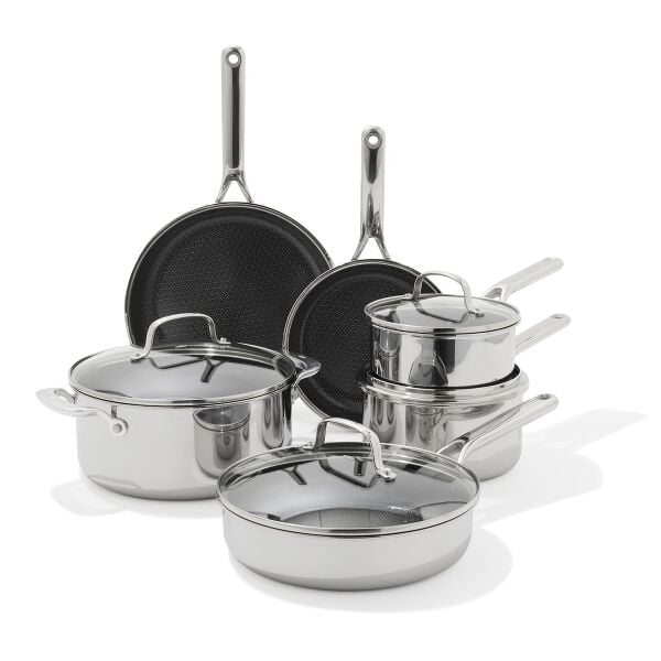 Trident Hybrid Non-Stick Stainless Steel 10-Piece Set T5