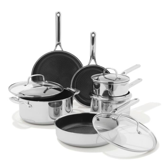 Trident Hybrid Non-Stick Stainless Steel 10-Piece Set T5