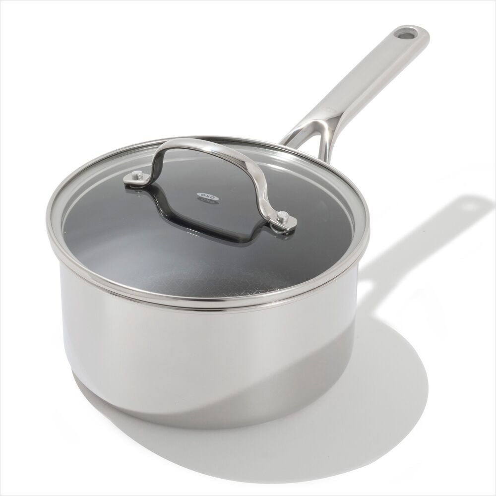 Trident Hybrid Non-Stick Stainless Steel 2.5 Qt Saucepan with Lid J3