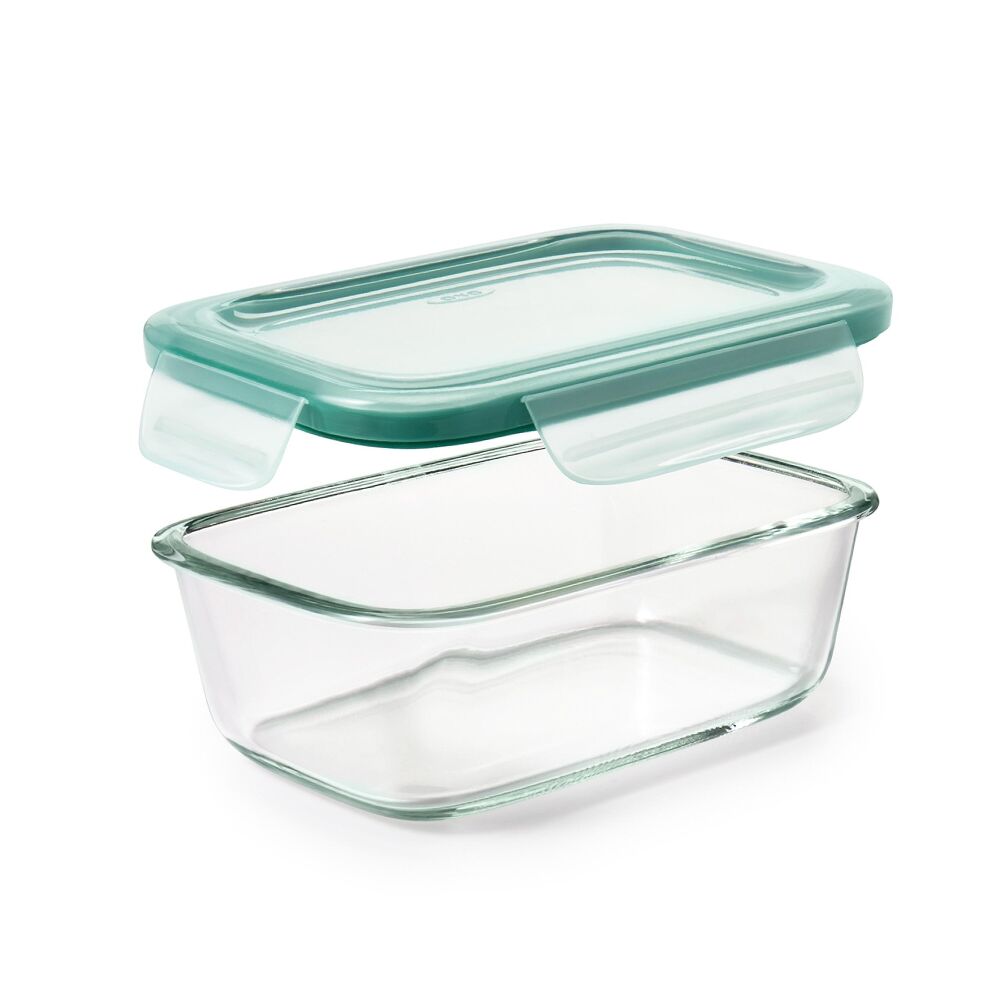 Smart Seal 3.5 Cup Glass Rectangle Container - Teal