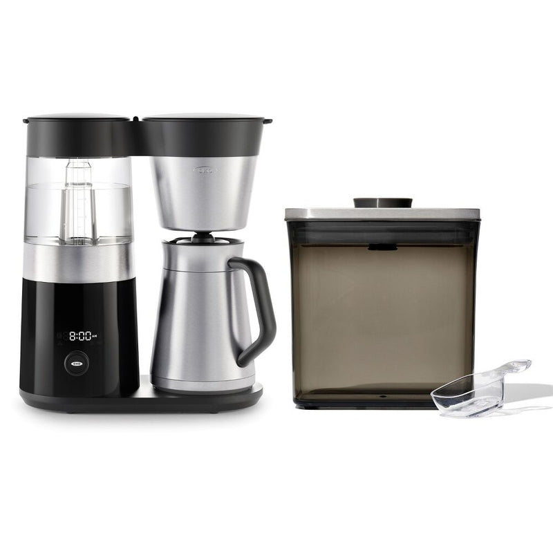 9-Cup Coffee Maker & Steel Coffee POP Container (1.7 Qt) with Scoop Bundle K3
