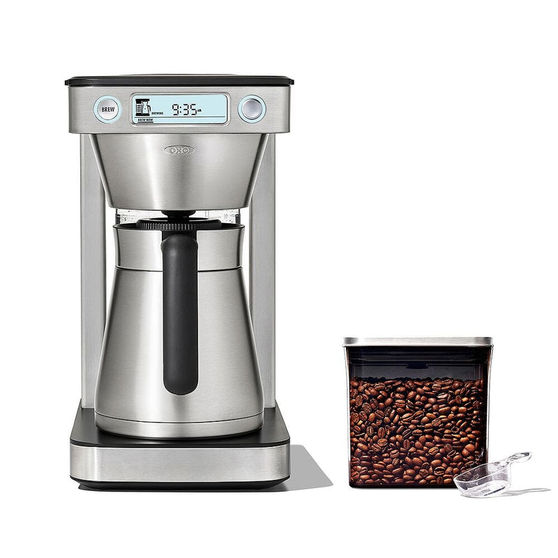 12-Cup Coffee Maker with Podless Single-Serve Function & Steel Coffee POP Container (1.7 Qt) with Scoop Bundle B4