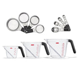 3 Piece Angled Measuring Cup Set & Stainless Steel Measuring Cups and Spoons Set Bundle E5