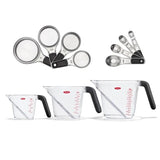 3 Piece Angled Measuring Cup Set & Stainless Steel Measuring Cups and Spoons Set Bundle E5