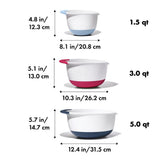 3 Piece Mixing Bowl Set New Colored Handles T2