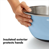 3-Piece Stainless Steel Mixing Bowl Set - Blue/Gray E5