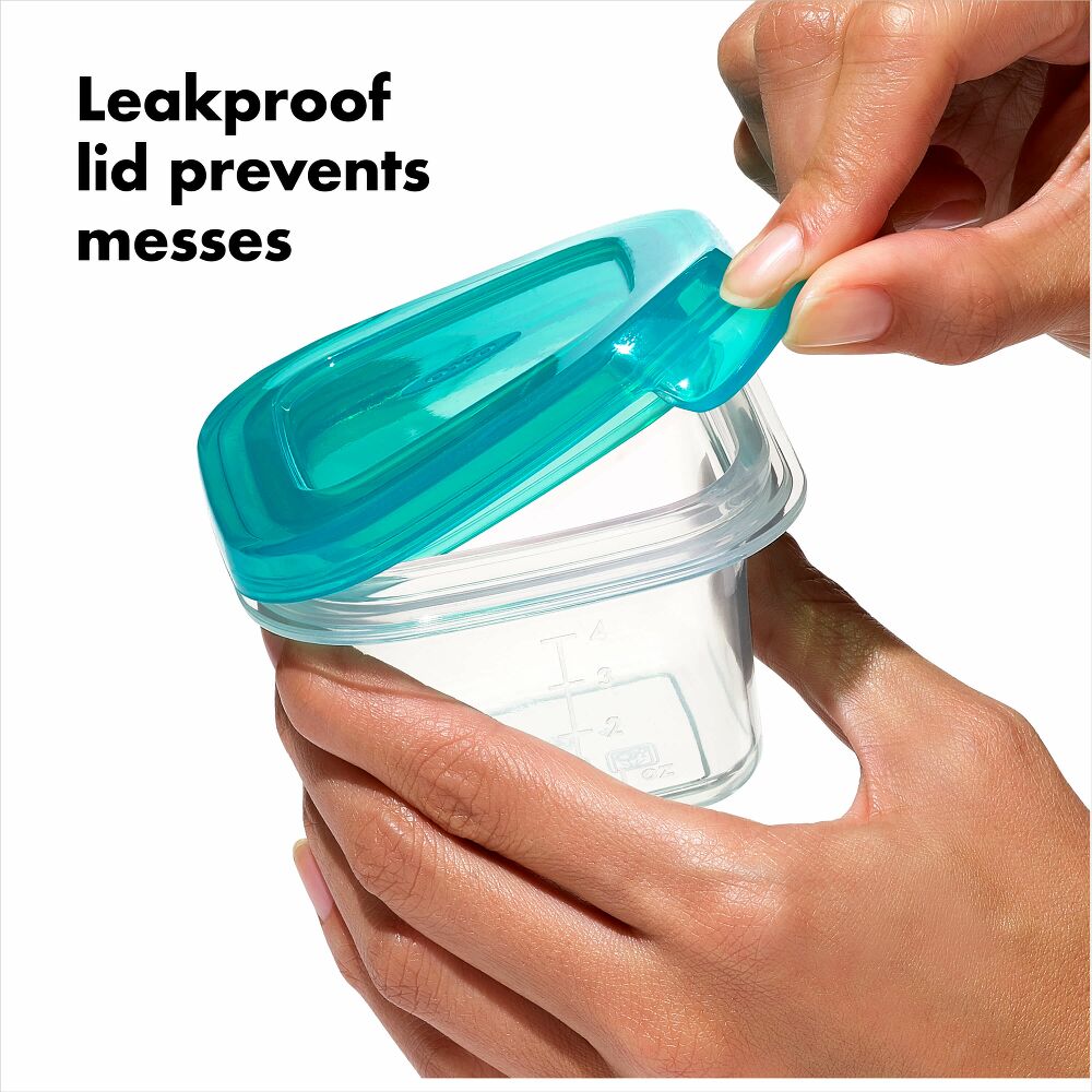 4 oz Baby Blocks™ Silicone Freezer Storage Containers - Tot Teal K9