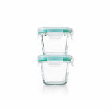 4 Piece Smart Seal Glass Mini Square Container Set Y2