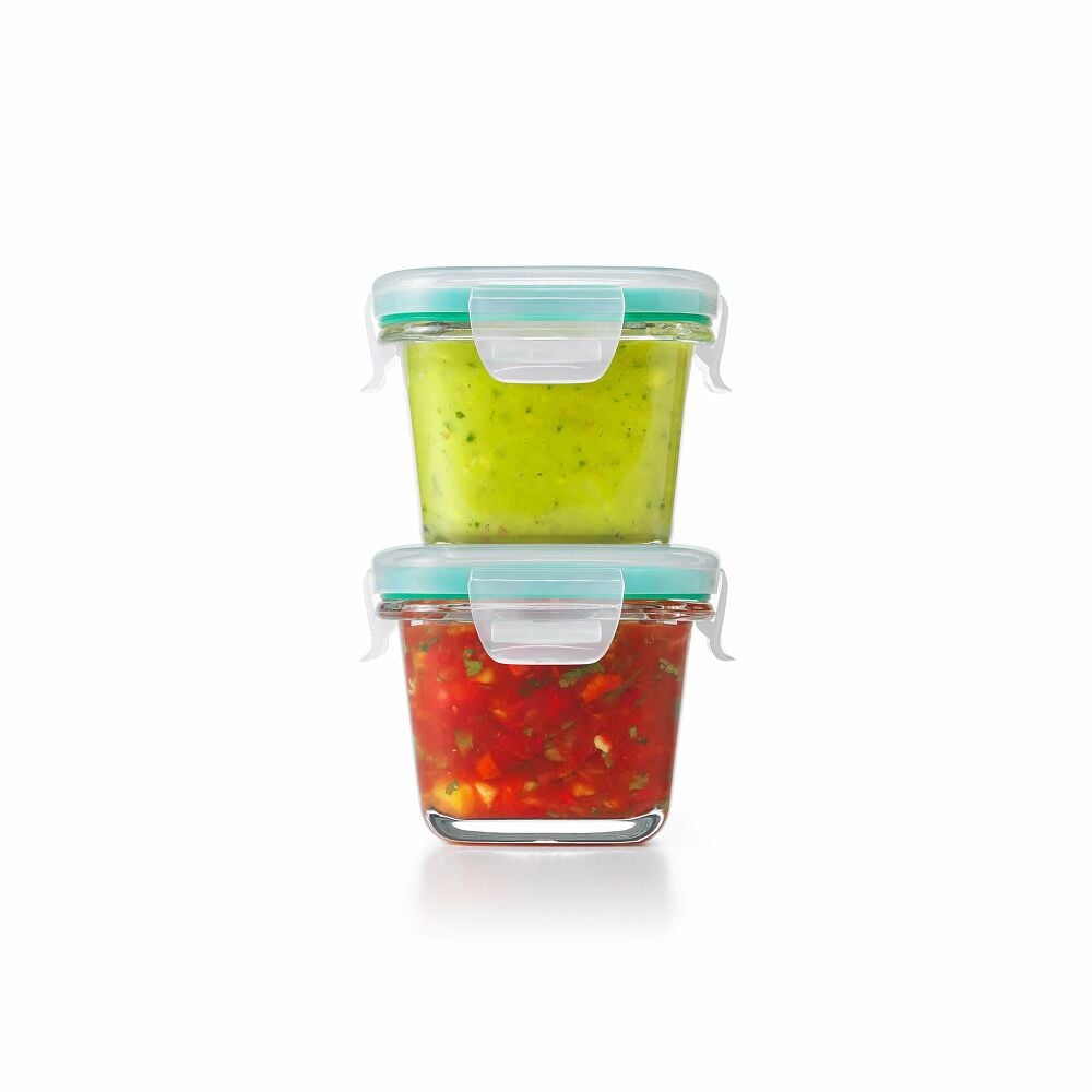 4 Piece Smart Seal Glass Mini Square Container Set Y2