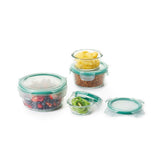 8 Piece Smart Seal Glass Round Container Set I7
