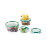 8 Piece Smart Seal Glass Round Container Set I7