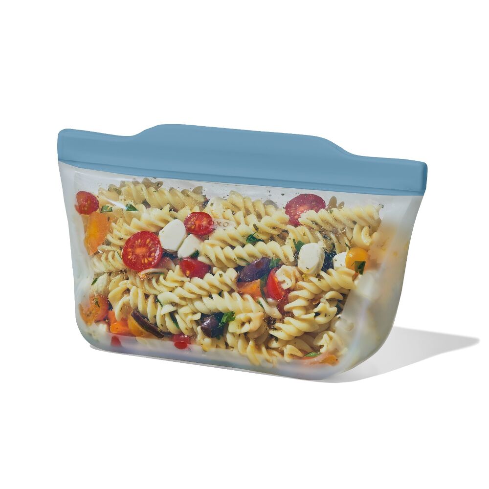 Silicone Reusable Bag  Stand-Up Quart (32 oz) - Ocean Blue Z6