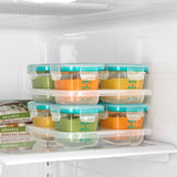 Baby Blocks Glass Food Storage Containers 4 Oz - Tot Teal H8