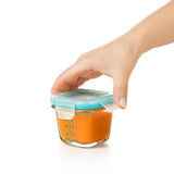 Baby Blocks Glass Food Storage Containers 4 Oz - Tot Teal H8