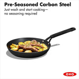 Carbon Steel Obsidian Series 10-Inch Frypan with Silicone Sleeve A3