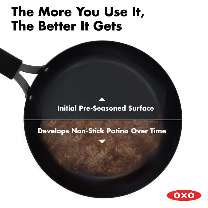 Carbon Steel Obsidian Series 10-Inch Frypan with Silicone Sleeve A3
