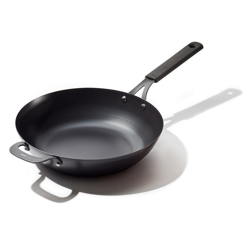Carbon Steel Obsidian Series 12-Inch Wok with Silicone Sleeve C3