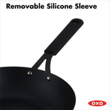 Carbon Steel Obsidian Series 12-Inch Wok with Silicone Sleeve C3