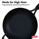 Carbon Steel Obsidian Series 12-Inch Wok with Silicone Sleeve C3
