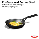 Carbon Steel Obsidian Series 8-Inch Frypan with Silicone Sleeve O9