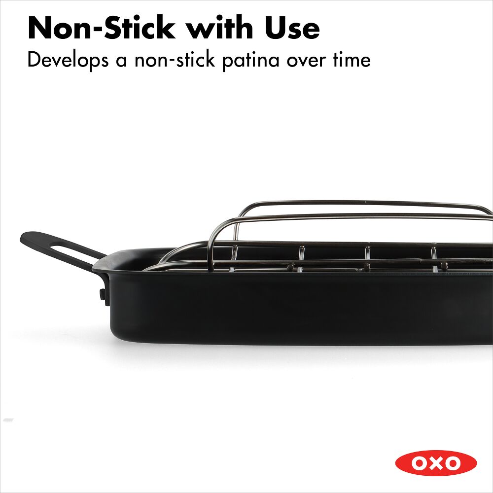 Carbon Steel Obsidian Series Roaster with Rack F0