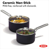 Ceramic Professional Non-Stick 4-Piece Saucepan Set (1.7 Qt & 2.3 Qt) C7