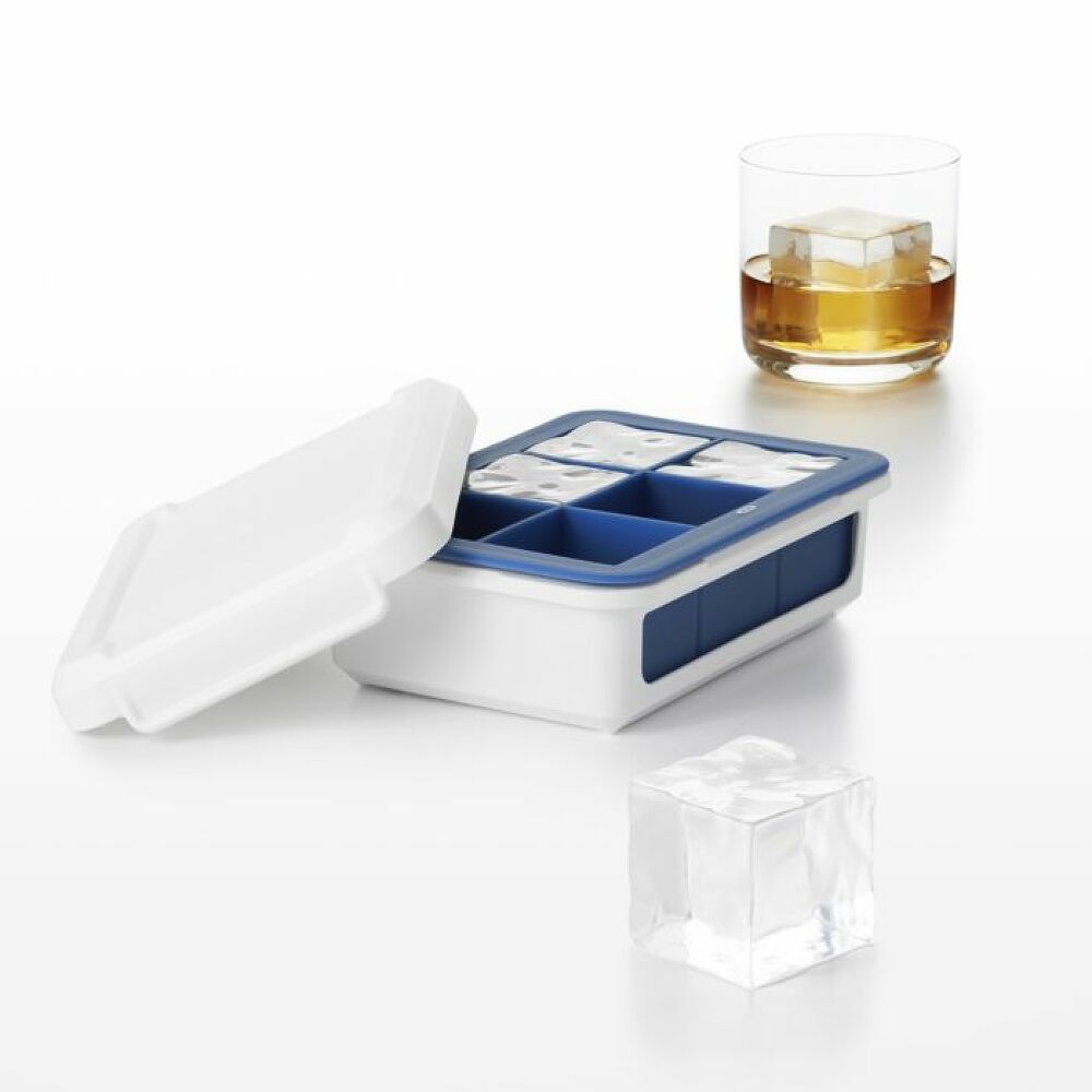 Covered Silicone Ice Cube Tray-Large Cube G1