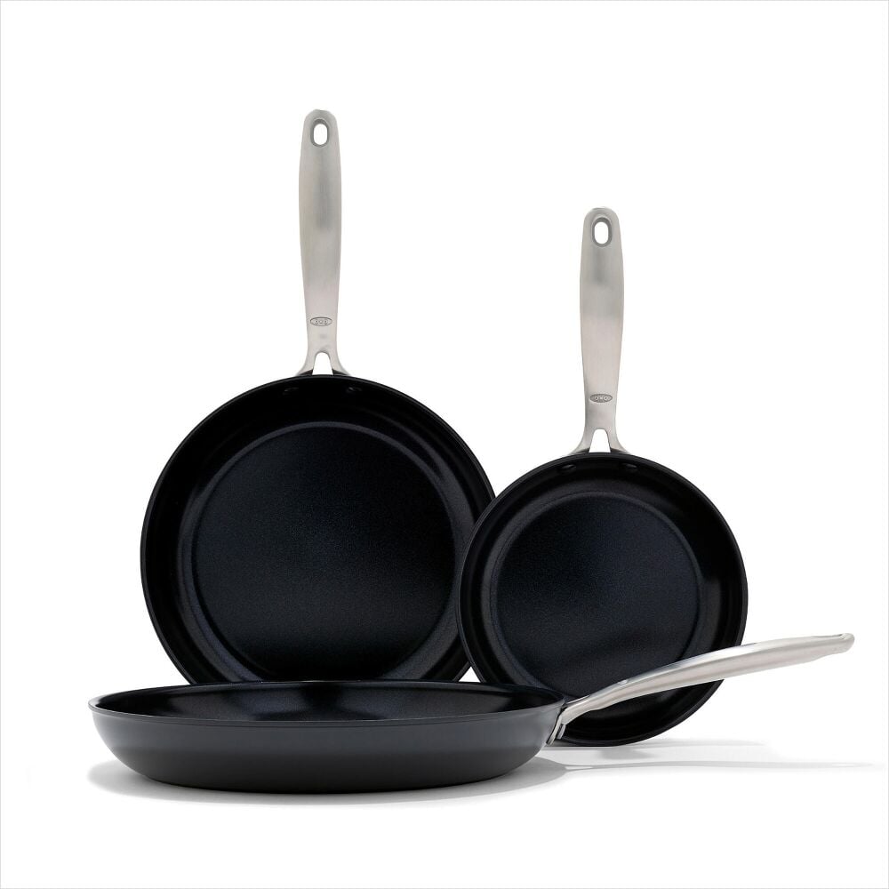 Enhanced Non-Stick 3-Piece Frypan Set — Black P3