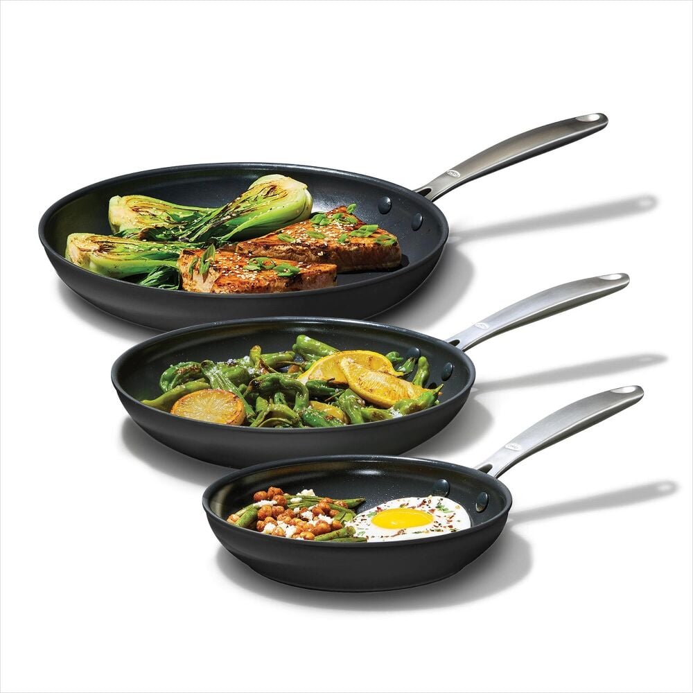 Enhanced Non-Stick 3-Piece Frypan Set — Black P3